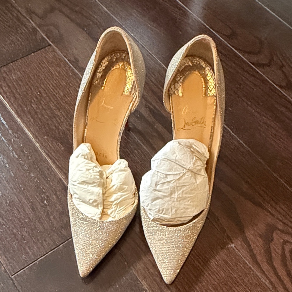 Christian Louboutin Sparkling Gold Women's Flats